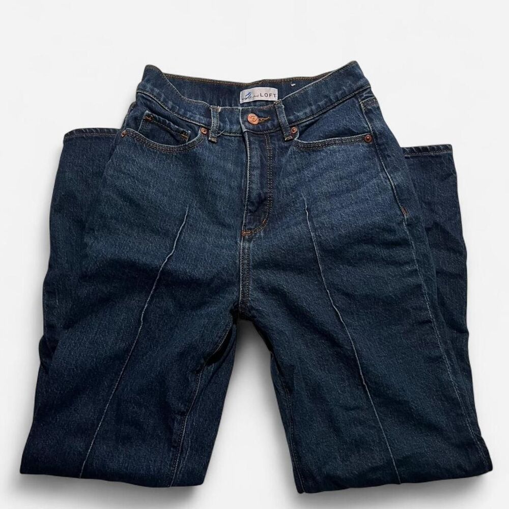 Loft 24in waist jeans pleated bootcut fit